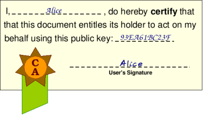 A proxy certificate