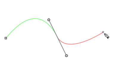 Point terminal de la seconde courbe de Bzier.