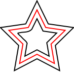 A star with an inset and an outset.