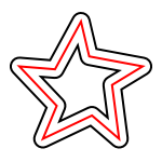 A star with both a linked inset and a linked outset.