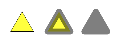 A polygon with rounded corners.