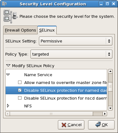 Using the Security Level Configuration dialog box to change a runtime boolean.
