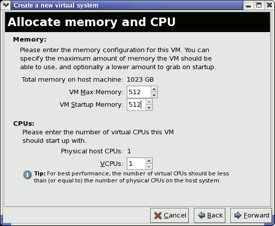 Allocating Memory and CPU