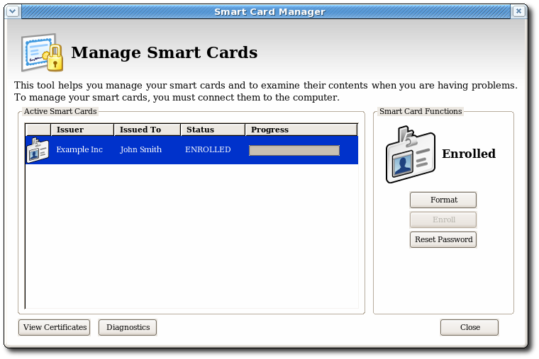 Manage Smart Cards Page