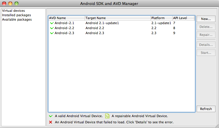 android avd manager