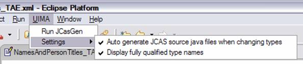 Setting JCasGen options