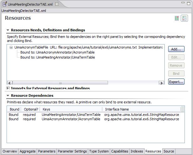 UimaMeetingDetectorAE.xml binding a common resource