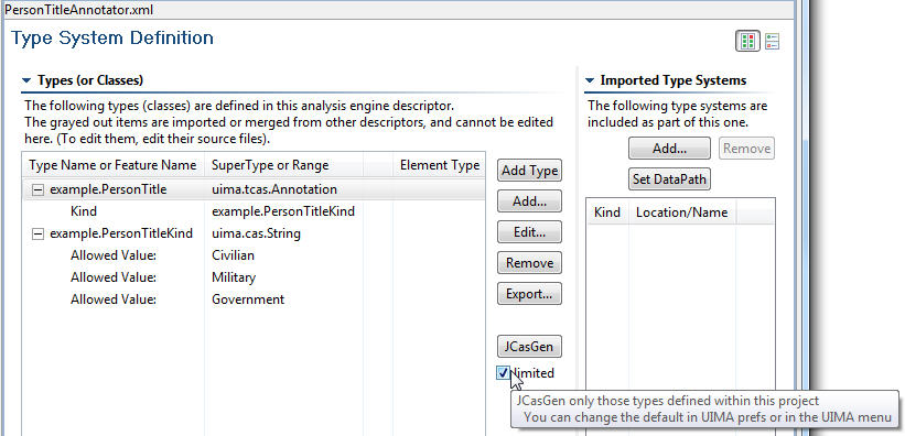 Type System declaration page
