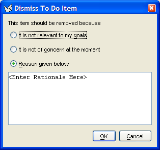 Dialog box for Resolve Item