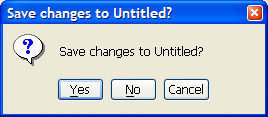 The confirmation dialog for New.