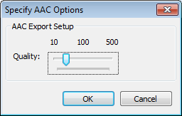 AAC Export Options dialog