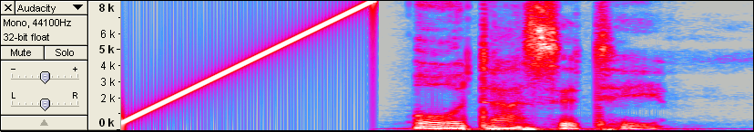 The word 'Audacity' as a spectrogram