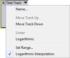 Time Track Drop-Down menu
