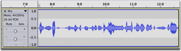 An audio track after the envelope tool has been selected