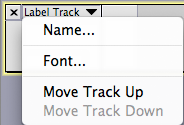 image of label track drop-down menu, Mac OS X style