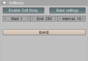 Bake settings.