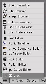 The window type selection menu.