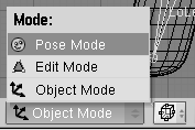 The toggle button to switch to pose mode in the 3D Window toolbar.