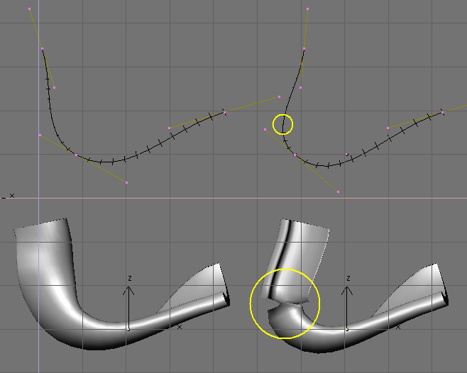 Extrusion problems due to y-axis constraint.