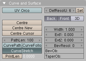 Curve and Surface panel.