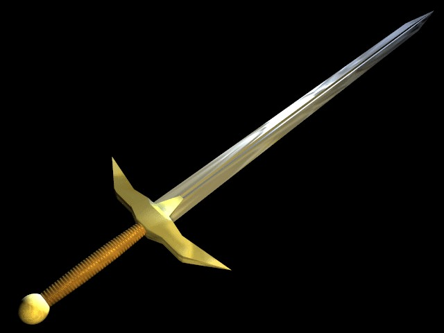 Finished sword, with textures and materials