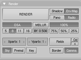 Enabling Radiosity in the Rendering Buttons.