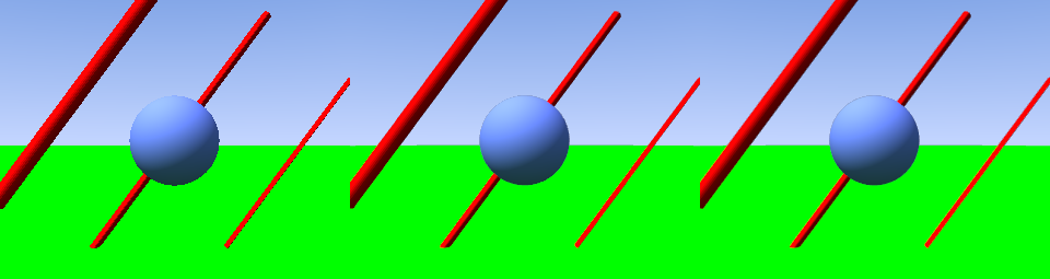 Rendering without OSA (left) with OSA=5 (center) and OSA=8 (right).