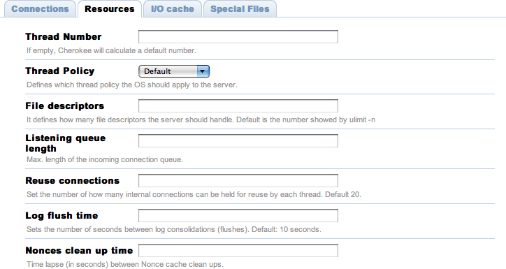 Cherokee Admin interface