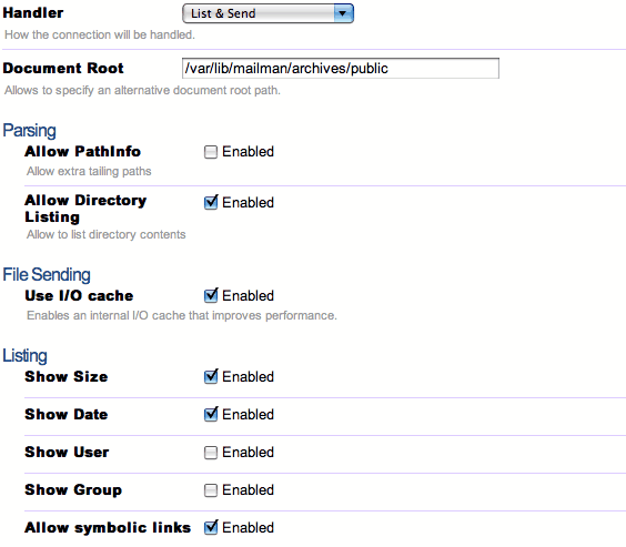 Mailman configuration