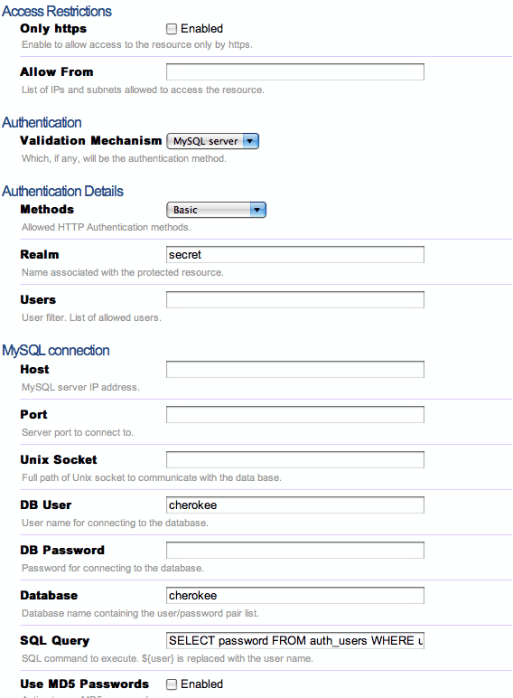 MySQL validator set up