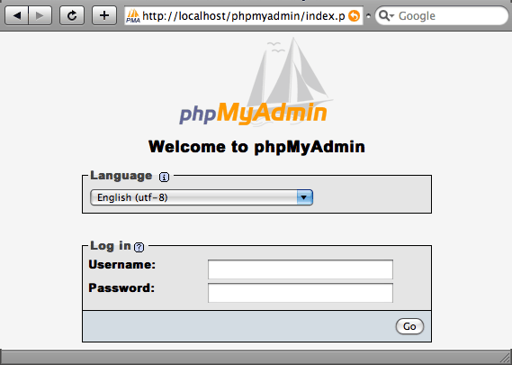 phpMyAdmin in action!