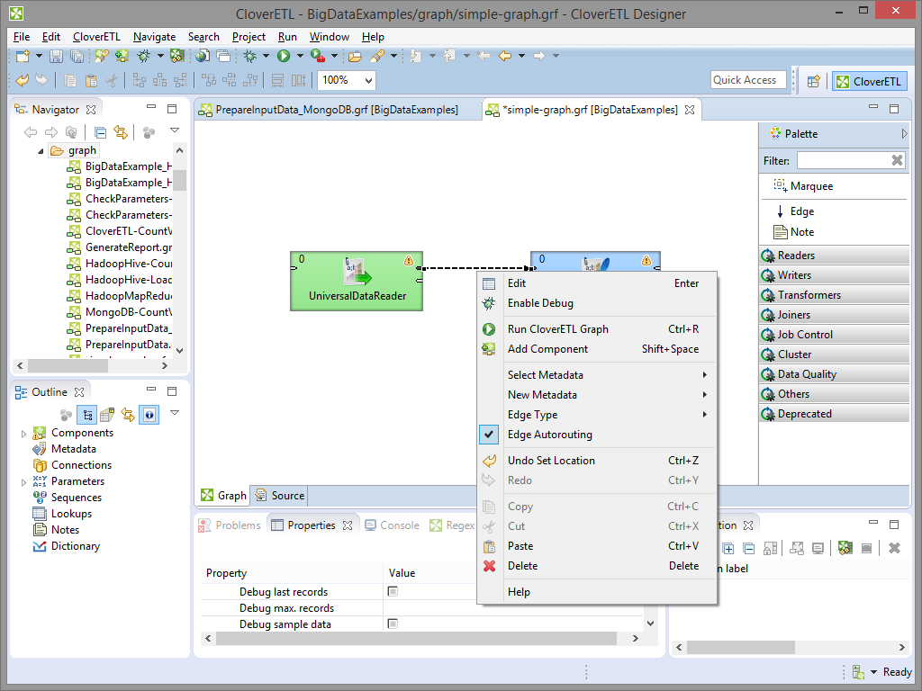 Creating Metadata on an empty Edge