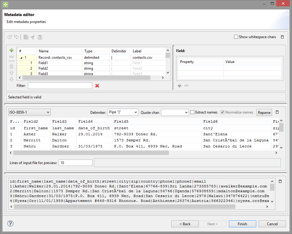 Setting Up Delimited Metadata