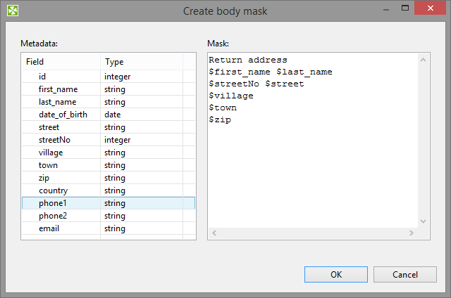 Create Mask Dialog