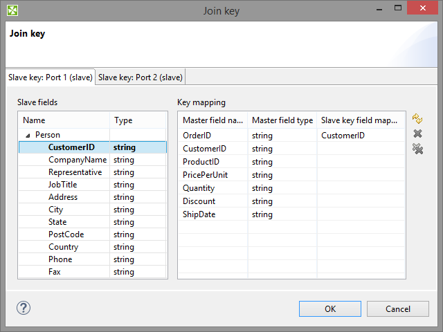 Hash Join Key Dialog