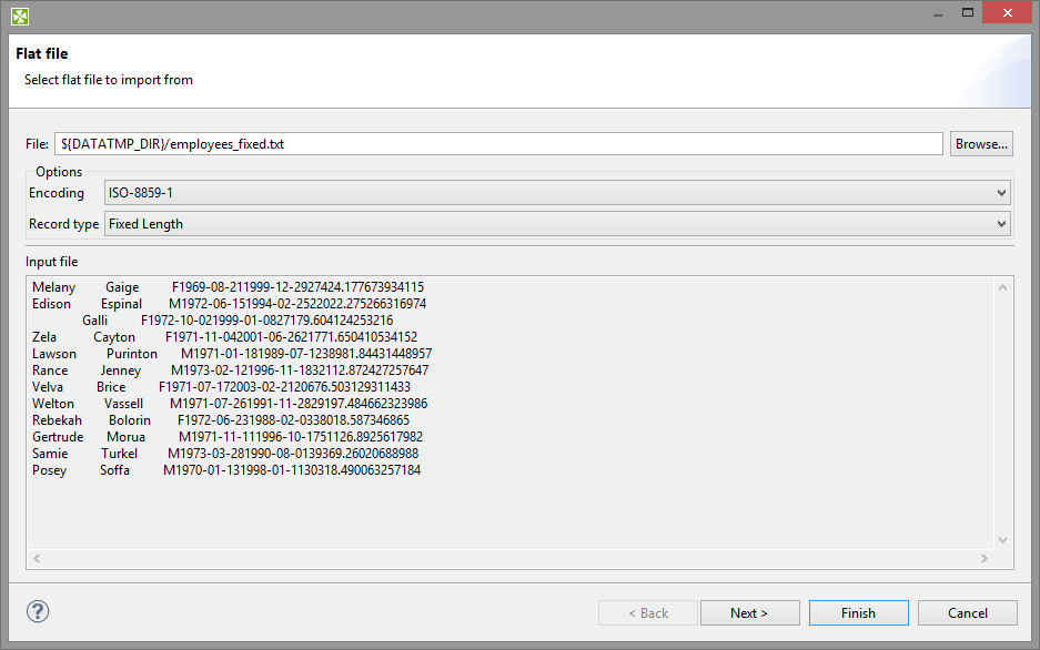 Extracting Metadata from Fixed Length Flat File