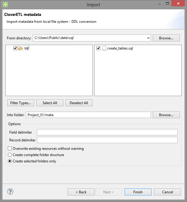 Import Metadata from DDL