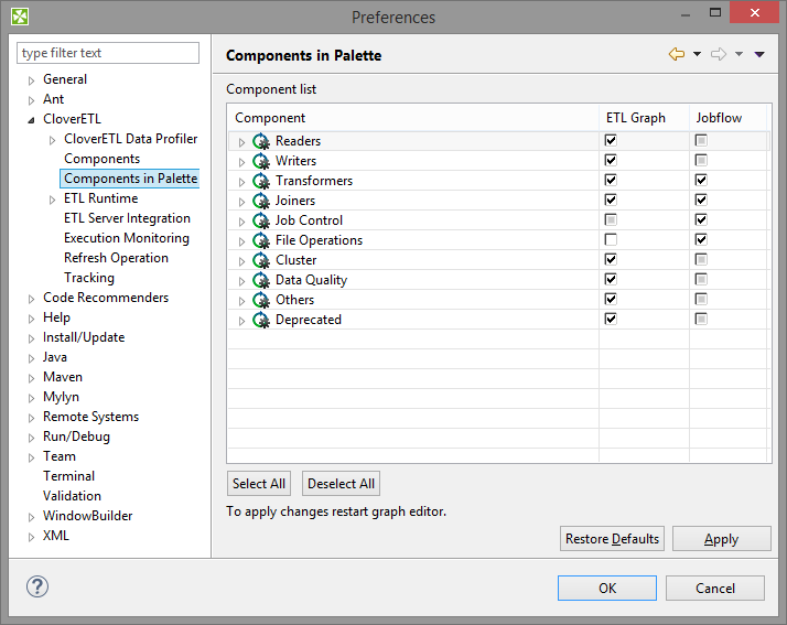 Components in Palette