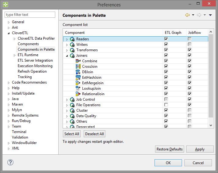 Removing Components from the Palette