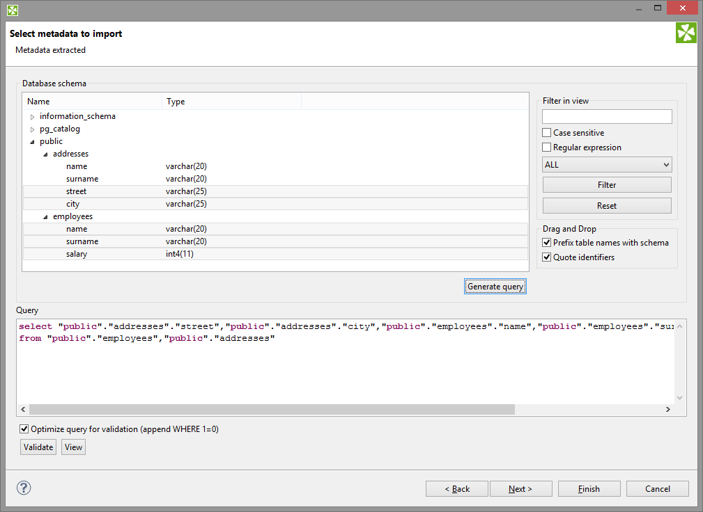 Generating a Query