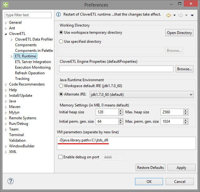 Adding path to the native dll to VM parameters.