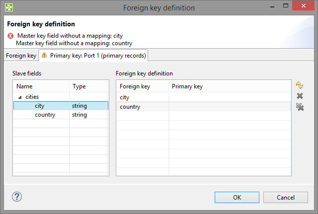 Foreign Key Definition Wizard (Primary Key Tab)