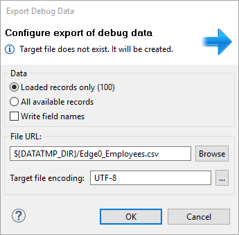 Export Debug Data to CSV