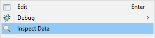 Choosing Inspect Data from Context Menu