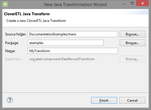 Java Transform Wizard Dialog