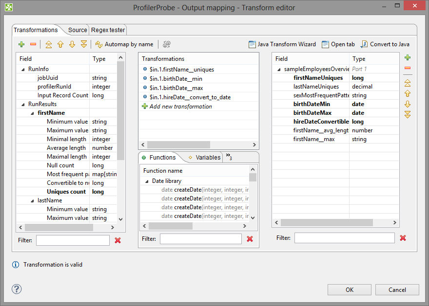 Transform Editor in ProfilerProbe