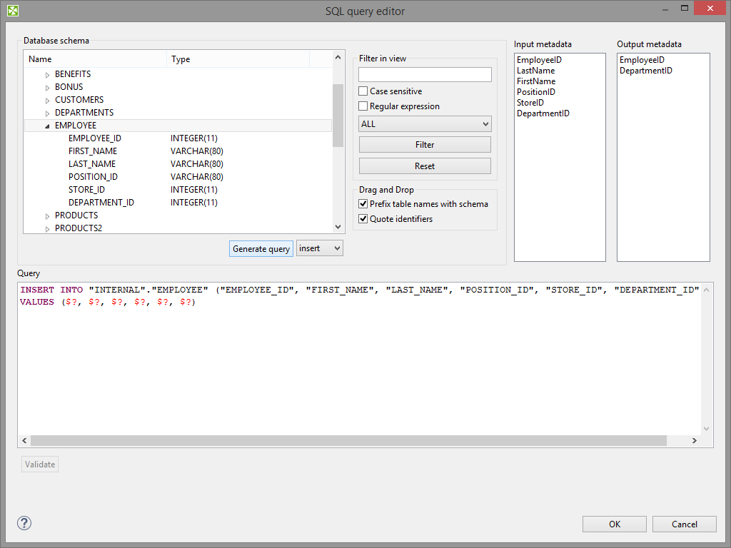 Generated Query with Question Marks