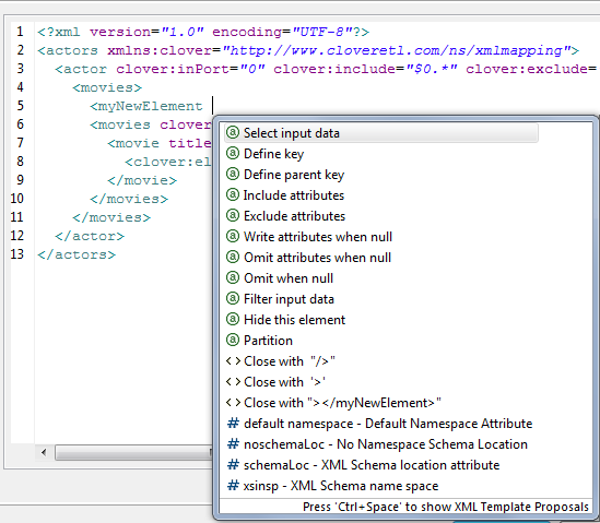 Content Assist inside element