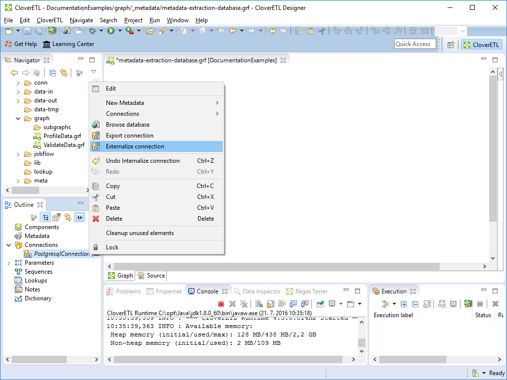 Externalizing Internal Database Connection