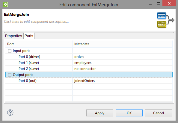 Edit Component Dialog (Ports Tab)